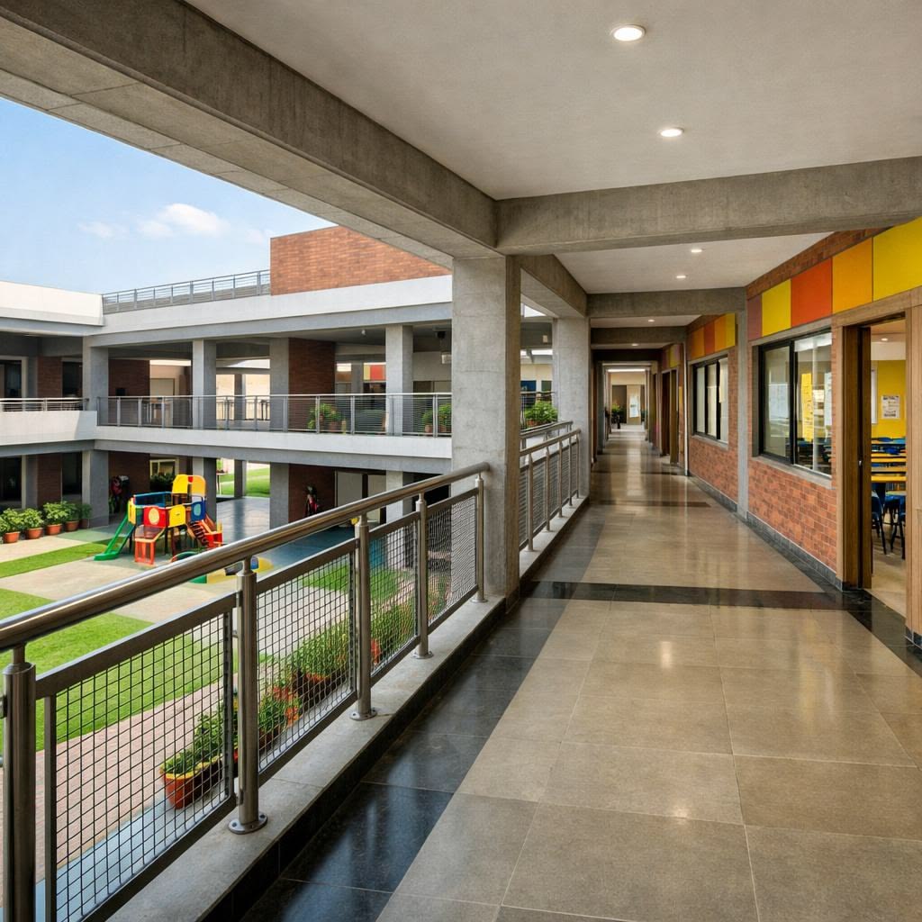 A new classroom block built through community fundraising